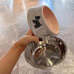 Strass bol Bling accessoires diamant luxe Adorable chien <span class=keywords><strong>chat</strong></span> Animal nourriture pour animaux de compagnie croquettes mangeoire à eau - Product Image 4