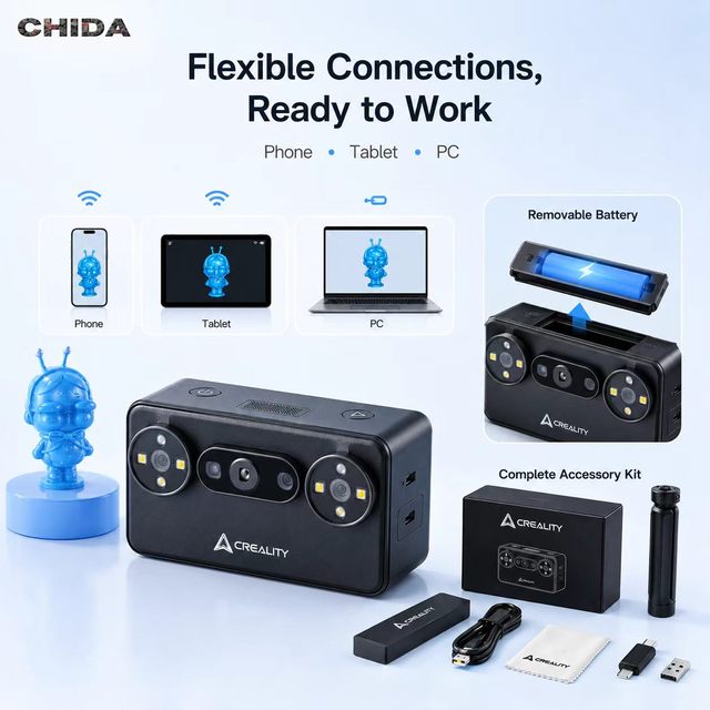 Portable 3D Blu Ray Scanner for Industrial Modeling of Consumer Electronics Products Combining Photogrammetry Technology