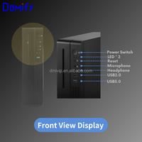 Boîtier de PC de bureau HTPC personnalisé, mince, vertical, Micro ATX, Mini ITX, 1U, panneau PCIe flexible, fenêtre latérale en métal et plastique, Domify K14 en stock