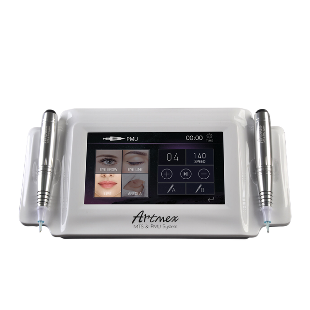 2 1 Electric Anti-aging Skin Firming Acne Treatment Permanent Makeup Machine WZ0024 6000-8000rpm 0.2-3.0mm Universal Cartridge