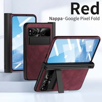 Nouvelle expérience pliante en métal avec conception en cuir CD Grain Protection de lentille étui de protection de téléphone portable pour Google Pixel Fold
