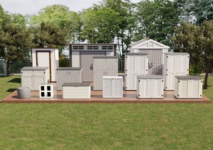 Double Door Waterproof Weather Resistant Garden HDPE Kit-Perfect to Store Shed Plastic Storage House Cabinet Box WIth Shelf - Product Image 5