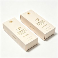 Boîtes en carton blanc pliables avec impression numérique, gaufrage or, revêtement UV, pour cosmétiques, soins de la peau, parfums, design personnalisé