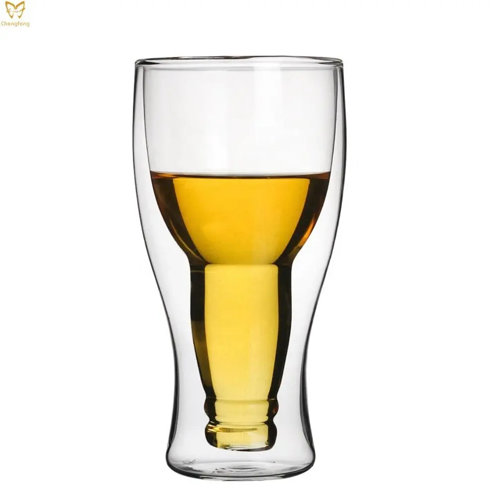Bán buôn tùy chỉnh bia Kính Quà tặng khuyến mãi đôi tường Cốc uống kính cốc bia Stein