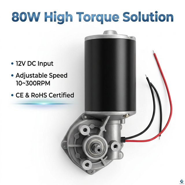 76mm Worm Gear Motor Professional Manufacturing Electric Motor for Garage Door 10~500rpm Rotational Speed