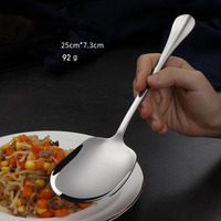 Cuillère de service en acier inoxydable 304, poli miroir, grande cuillère de service alimentaire, vente en gros pour restaurants, hôtels, traiteurs