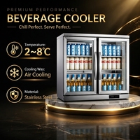 Réfrigérateur à boissons froides personnalisé avec porte vitrée arrière, refroidissement par air forcé, pour le stockage de vin domestique et l'utilisation hôtelière
