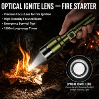 Lampe torche tactique LED longue portée, zoom télescopique, alliage d'aluminium, lanterne COB ultra-lumineuse, rechargeable, torche de randonnée en plein air
