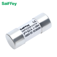 SAIFFEY 22X58 SFPV-2258 25-125A GPV Fusible Cylindrique en Argent Pur DC Type 1000V Matériau Céramique à Soufflage Rapide Extrémité Axiale