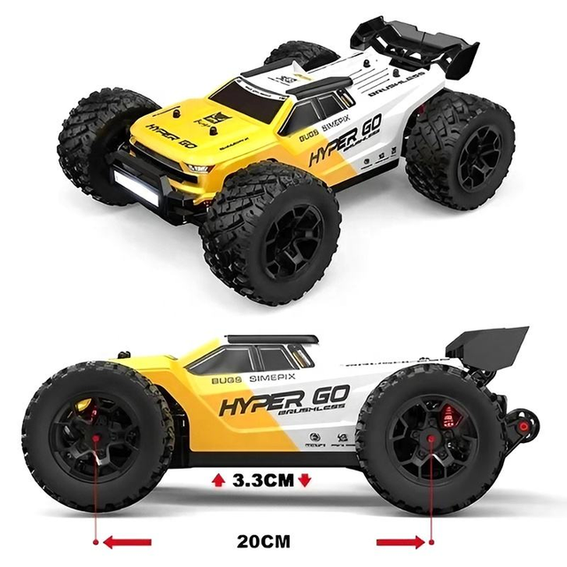 Small Basher MJX 14207 RC Car 1:14 4WD Brushless Highspeed Off-Road Monster Truck Fast Speed Vehicle 53 KM/H Hyper Go VS 10208