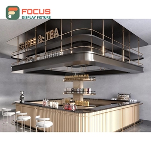 Premium Coffee Merchandise Display <b>Rack</b> Laminate Wood Finish Coffee Bean Display Area Cafe Product Display <b>Rack</b> - Product Image 1