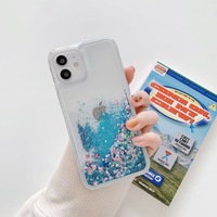 Conception transparente simple nouveau sable liquide étui de protection en TPU pour téléphone portable poignée de téléphone PC dur Compatible pour Apple 14 Pro Max 14
