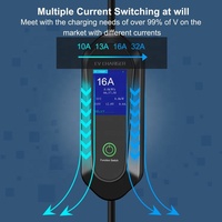 Chargeur de voiture électrique portable 7 kW de type 2 avec convertisseur de prise australienne, station de recharge de voiture électrique monophasée 32A