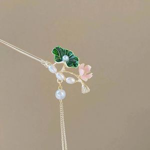 Horquilla de pelo estilo chino antiguo con hoja de loto y borla larga, horquilla para mujer con diseño elegante, horquilla para Qipao - Product Image 3