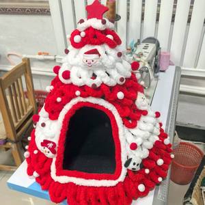 Noel ağacı Pet House köpek evi bitmiş DIY kiti çevre dostu katı düğme kapatma keçe koni klasik kapalı açık tüm - Product Image 1
