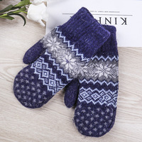 Mitaines thermiques épaisses unisexes pour l'automne et l'hiver, gants chauds avec motif de neige mignon pour un usage quotidien et les activités de plein air