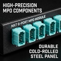 Modul Panel Adaptor MPO 6-Port HEADWAY untuk Panel Patch Fiber MX7, Kumpulan Coupler MPO ke MPO Densitas Tinggi
