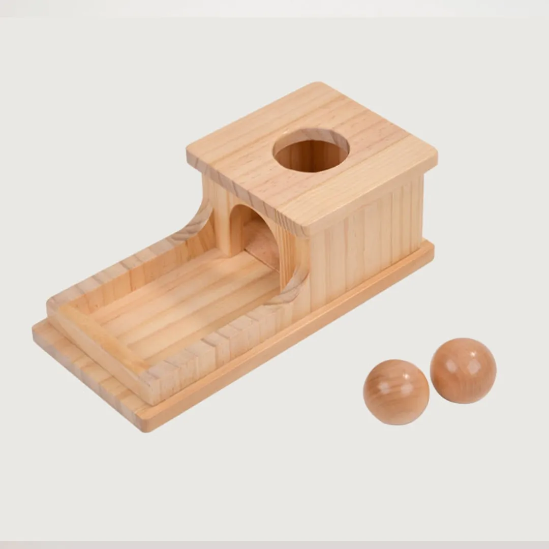 Materiales Montessori Caja de Permanencia de Objetos de Juguete de Gota de Bola Infantil Educativa con Bandeja y Bola