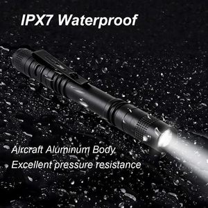 Linterna Táctica LED de Aluminio al por Mayor, Resistente al Agua IP65, Linterna de Camping con Clip, Mini Linterna de Bolsillo, 2 Pilas AA - Product Image 3
