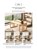 Table basse pliable en bambou pour petit appartement, salon, style chinois moderne, meubles de salon