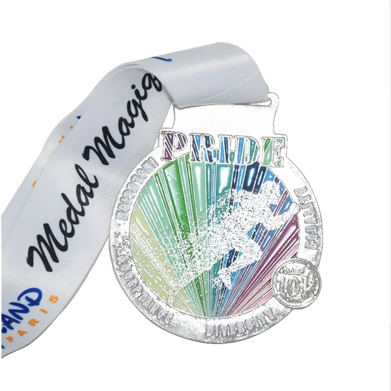 Médaille en alliage de Zinc créez votre propre sport marathon course finisseur médaille en alliage de Zinc avec lanière