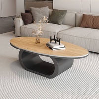 Table basse ovale en pierre, style moderne, simple, luxe léger, minimaliste, meubles de maison pour petit appartement, salon, personnalisable