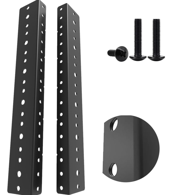 Custom 6U Steel Rack Rails Kit 2 Pack Threaded Cold Rolled Steel Mounting Rails With Hardware for Server Network Cabinet