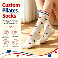 Chaussettes de Pilates antidérapantes en gros, OEM avec logo, haute qualité, respirantes, rembourrées, pour yoga et barre, personnalisables