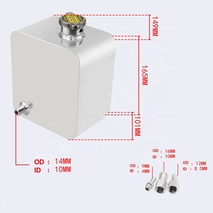 Universal Aluminum Auxiliary Radiator Secondary 2.5L Radiator <strong>Overflow</strong> Can Water <strong>Tank</strong> <strong>Overflow</strong> <strong>Coolant</strong> Reservoir Expansion <strong>Tank</strong> - Product Image 3