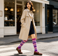 Chaussettes de compression sportives rayées OEM pour hommes et femmes, pour la course à pied, le cyclisme, la randonnée, chaussettes de soutien à la pression