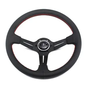 USDM JDM Thể Thao Đua Xe Phụ Kiện Phổ 14 Inch 350 Mét Đen Phẳng Món Ăn Da JDM Chỉ Đạo Wheel