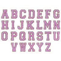 Patchs brodés en chenille thermocollants de 4,5 pouces, design original, lettres de l'alphabet pour vêtements, grandes appliques universitaires