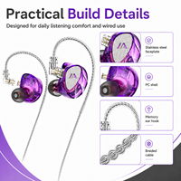 Écouteurs intra-auriculaires filaires détachables avec câble, casque de jeu dynamique 3,5 mm avec micro pour audiophiles et monitoring de scène
