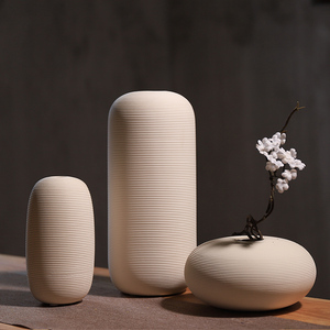 Vasi Bianchi Minimalisti in Stile Nordico <span class=keywords><strong>Moderno</strong></span> all'Ingrosso, Vaso in Ceramica Semplice per Tavolo da <span class=keywords><strong>Soggiorno</strong></span>, Decorazione d'Interni - Product Image 4