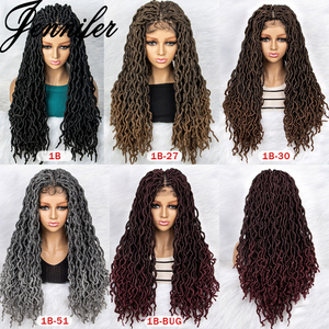 Jennifer Factory Direct Sale Wet <span class=keywords><strong>Curls</strong></span> Human Hair Weaves Bundles Peruvian and Brazilian Box Braided Wigs Lace Front - Product Image 6