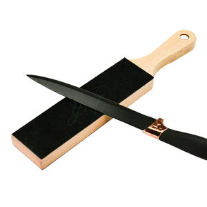 Kit d'affûtage de couteaux décoratif double face en cuir diamanté pour outil de polissage de chef de cuisine avec poignée antidérapante - Product Image 1