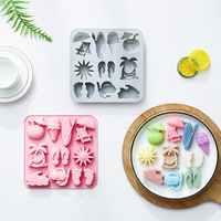 Moules à gâteau en silicone antiadhésifs à thème plage, réutilisables, de qualité alimentaire, mignons, en silicone magnétique pour chocolat, bonbons et glaces DIY