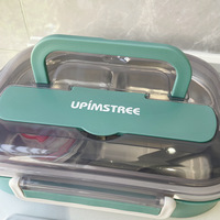 Boîte à lunch isotherme grande capacité en acier inoxydable 304 ; Boîte bento pour étudiants/employés de bureau ; Chauffante et portable, qualité alimentaire