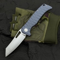 Couteau de poche pliant 8Cr13 MoV, manche texturé antidérapant G10, outil utilitaire portable EDC pour le camping, la pêche, la survie en plein air