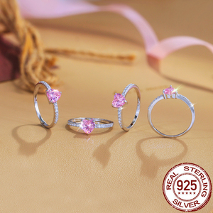 <span class=keywords><strong>Bague</strong></span> en argent sterling 925 véritable avec zircon blanc et zircon rose en forme <span class=keywords><strong>de</strong></span> cœur, <span class=keywords><strong>bague</strong></span> <span class=keywords><strong>de</strong></span> fiançailles pour femme et fille, idéale pour les fêtes, avec placage rhodium - Product Image 6