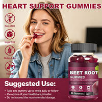 Gummies d'extrait de betterave OEM très vendues pour adultes, stimulant d'oxyde nitrique avec L-citrulline pour la santé cardiaque et l'augmentation de l'énergie