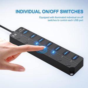 Hub USB 3.0 de 7 Puertos con Interruptores Individuales de Encendido/Apagado para <span class=keywords><strong>MacBook</strong></span>, Surface <span class=keywords><strong>Pro</strong></span>, Unidades Flash y Dispositivos Móviles, Longitud de 0.3M/1.2M - Product Image 5
