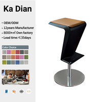 Tabouret de bar minimaliste italien en forme de Z, chaise de comptoir pivotante géométrique moderne, tabouret haut rembourré de luxe pour îlot de cuisine et bar