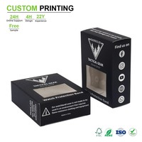 Boîtes personnalisées noires avec fenêtre en acétate pour porte-sangle, MOQ 100 pièces par taille
