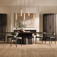 Table à manger rectangulaire en bois massif, design européen moderne, plateau triangulaire réglable, mobilier de maison, salon, plus de 10 places