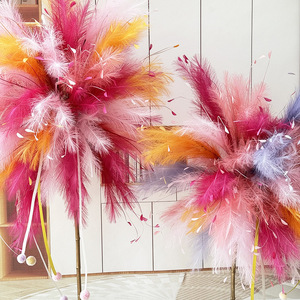Meiyu Craft Fleurs artificielles en plumes, herbe paon 'Esprit Volant' à 7 branches en polyester, pour décoration de fête et accessoires de photographie de mariage - Product Image 4