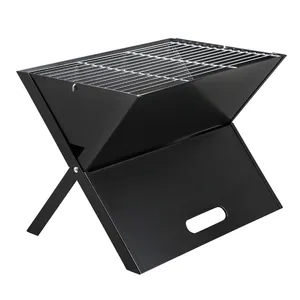 Atacado preto X Forma carvão churrasqueira portátil churrasqueira para camping cozinhar