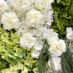 結婚式の花の壁の背景8ft X 8ft白い赤ちゃんの呼吸ピンク生地ローズ人工花5D壁装飾用ロールアップパネル - Product Image 6