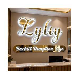 Laser Cut Stainless Steel Glossy Gold Metal Letter Sign Indoor Backlit 3d Letter Sign Business Outdoor Led Custom <b>Light</b> Sign - Product Image 6