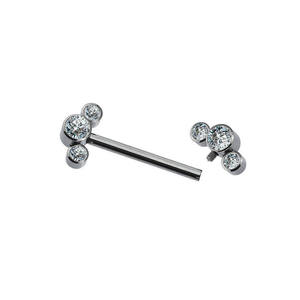 ASTM F136 titane <span class=keywords><strong>3</strong></span> opale CZ <span class=keywords><strong>pierre</strong></span> à filetage interne anneaux de mamelon Piercing bijoux de corps - Product Image 2